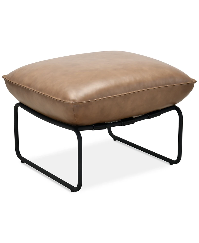 Briannie Leather Ottoman, Exclusively at Macy's