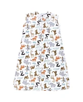 Hudson Baby Boys Cotton Sleeveless Wearable Sleeping Bag, Sack, Blanket, Zoo Animals