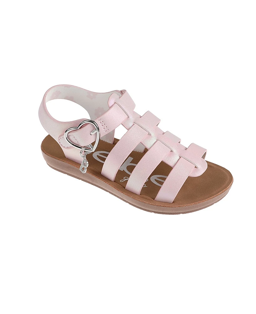 Bebe Toddler Girls Flower Print Lining with Fisherman Sandals