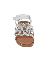 Bebe Toddler Girls Adhesive Strap with Flower Sandals