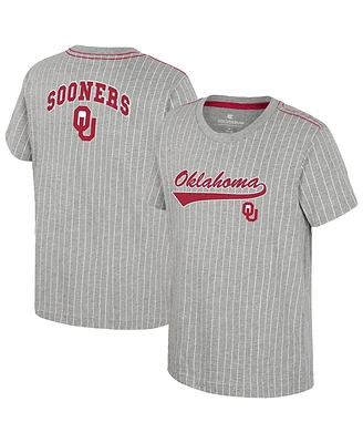 Colosseum Big Boys and Girls Heather Gray Oklahoma Sooners Airball Baseball T-Shirt