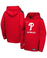 Nike Big Boys and Girls Red Philadelphia Phillies Authentic Collection Performance Pullover Hoodie