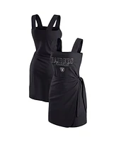 Wear by Erin Andrews Women's Black Las Vegas Raiders Wrap Dress