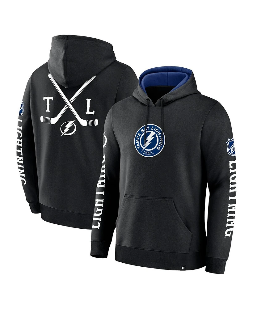 Fanatics Men's Black Tampa Bay Lightning Big City Legacy Fleece Pullover Hoodie