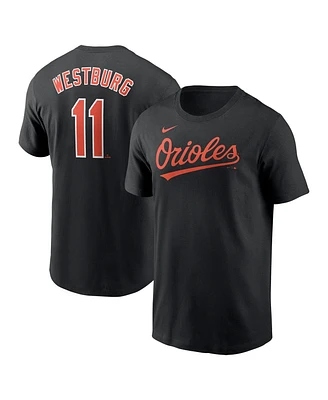 Nike Men's Jordan Westburg Black Baltimore Orioles Fuse Name Number T-Shirt