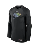 Nike Men's Black Tampa Bay Rays Authentic Collection Game Time Raglan Performance Long Sleeve T-Shirt