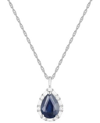 Emerald (1 ct. t.w.) & Diamond (1/5 ct. t.w.) Teardrop Halo 18" Pendant Necklace in 14k Gold (Also in Ruby & Sapphire)