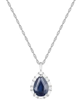 Emerald (1 ct. t.w.) & Diamond (1/5 ct. t.w.) Teardrop Halo 18" Pendant Necklace in 14k Gold (Also in Ruby & Sapphire)