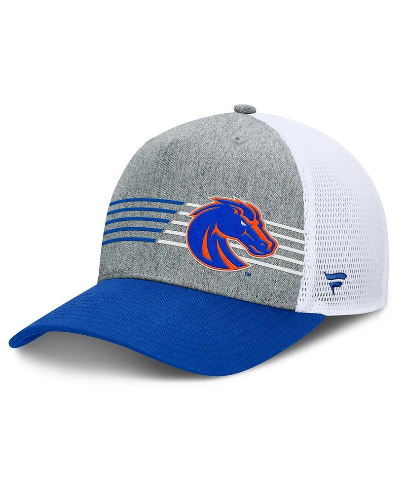 Fanatics Men's Heather Gray/Royal Boise State Broncos Profile Trucker Adjustable Hat