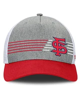 Fanatics Men's Heather Gray/Red Fresno State Bulldogs Profile Trucker Adjustable Hat