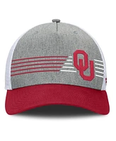 Fanatics Men's Heather Gray/Crimson Oklahoma Sooners Profile Trucker Adjustable Hat