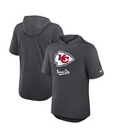 Nike Men's Anthracite Kansas City Chiefs Tri-Blend Performance Hoodie T-Shirt