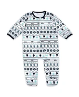 Wear by Erin Andrews Newborn 2-Piece Seattle Kraken Allover Print Full-Zip Sleeper and Bib Christmas Set
