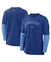 Nike Men's Royal/Light Blue Kansas City Royals Authentic Collection Player Lightweight Performance Long Sleeve Top