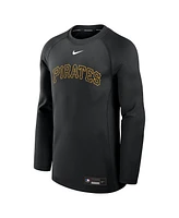 Nike Men's Black Pittsburgh Pirates Authentic Collection Game Time Raglan Performance Long Sleeve T-Shirt