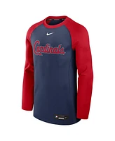 Nike Men's Navy/Red St. Louis Cardinals Authentic Collection Game Time Raglan Performance Long Sleeve T-Shirt