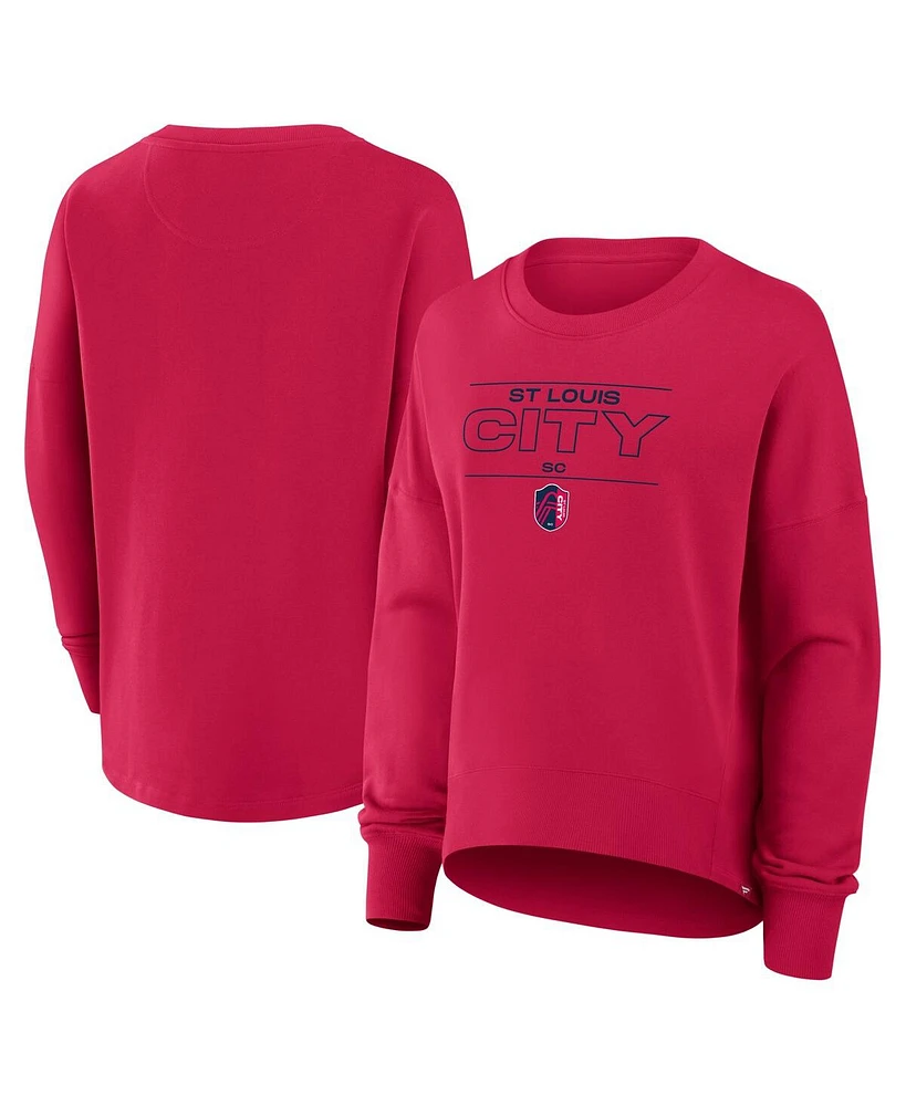 Fanatics Women's Red St. Louis City Sc Oversized Captain Arm Band Pullover Sweatshirt