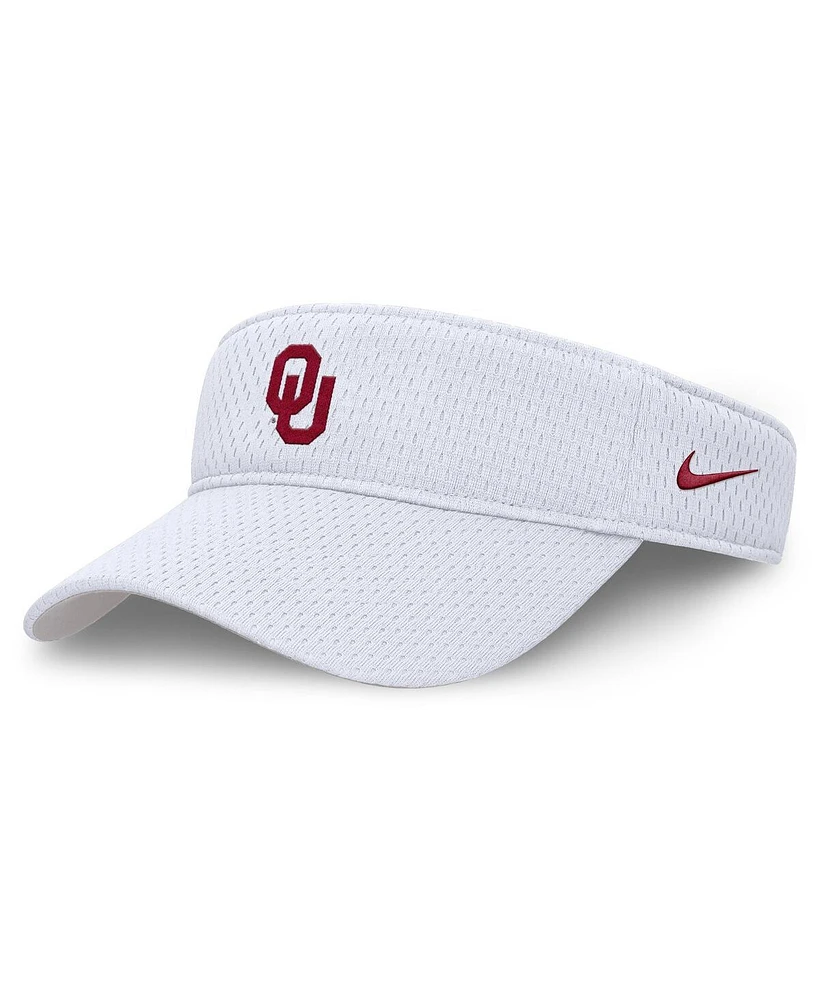Nike Men's and Women's White Oklahoma Sooners 2025 Dugout Softball Ace Performance Adjustable Visor Hat