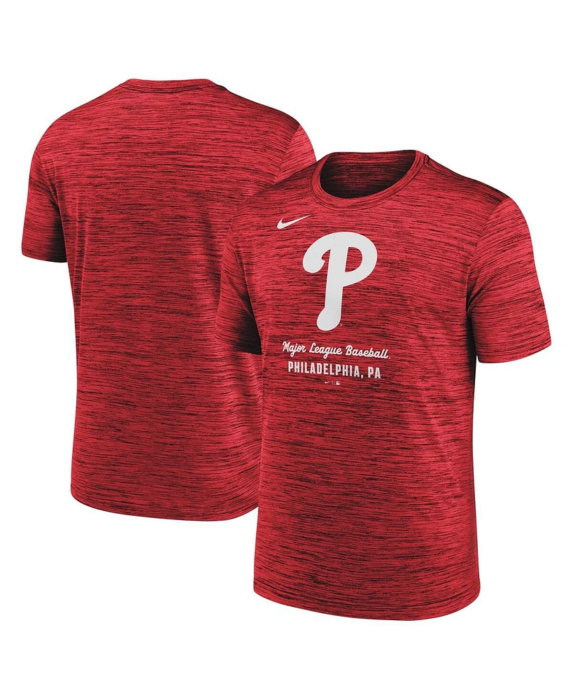 Nike Men's Red Philadelphia Phillies Velocity Performance T-Shirt