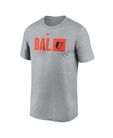 Nike Men's Heather Gray Baltimore Orioles Tricode Legend T-Shirt