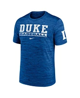 Nike Men's Royal Duke Blue Devils Velocity Baseball Wordmark Stack Performance T-Shirt
