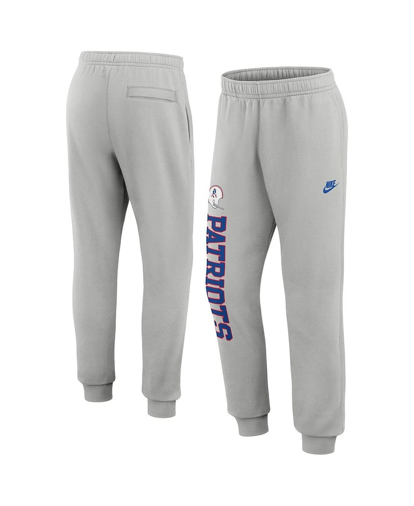 Nike Men's Silver New England Patriots Rewind Club Fleece Joggers Pants