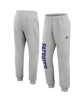 Nike Men's Silver New England Patriots Rewind Club Fleece Joggers Pants