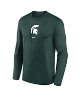 Nike Men's Green Michigan State Spartans On-Court Basketball Shootaround Performance Long Sleeve T-Shirt