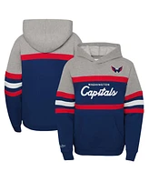 Mitchell & Ness Big Boys and Girls Navy Washington Capitals Head Coach Pullover Hoodie