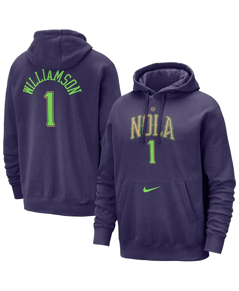 Nike Men's Zion Williamson Purple New Orleans Pelicans 2024/25 City Edition Name Number Pullover Hoodie