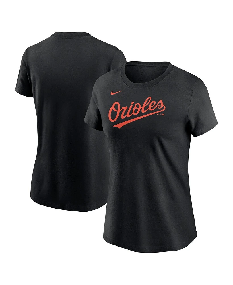 Nike Women's Black Baltimore Orioles Wordmark T-Shirt