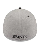 New Era Men's Heather Gray/Black Orleans Saints Striped 39THIRTY Flex Hat