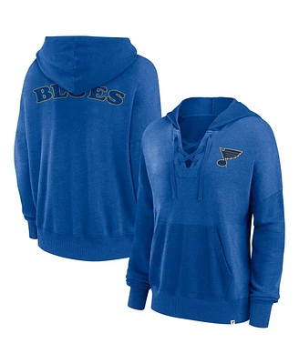 Fanatics Women's Blue St. Louis Blues Breakout Lace-Up Pullover Hoodie