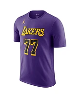 Jordan Men's Luka Doncic Purple Los Angeles Lakers Statement Edition Name Number T-Shirt