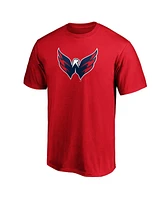 Men's Red Washington Capitals Primary Team Logo T-shirt