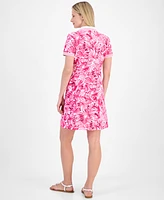 Nautica Jeans Women's Printed Zip Polo Dress