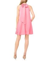 CeCe Women's Satin Halter-Neck Trapeze Mini Dress