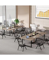 Tribesigns 94.5-Inch Conference Table for 10 People, Industrial 8 Ft Meeting Table with Two Grommets, Rectangular Podcast Training Table for Home Offi