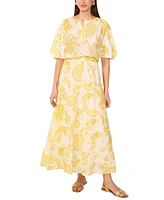 Vince Camuto Women's Printed Tiered Smocked-Waist Maxi Skirt