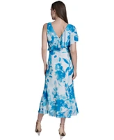 Halston Women's Floral-Print Ruffled One-Shoulder Dress