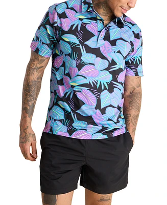 Chubbies Men's The Fluorescent Funk Classic-Fit Printed Performance Polo Shirt