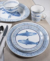 Golden Rabbit Fish Camp Enamelware Latte Mugs, Set of 4