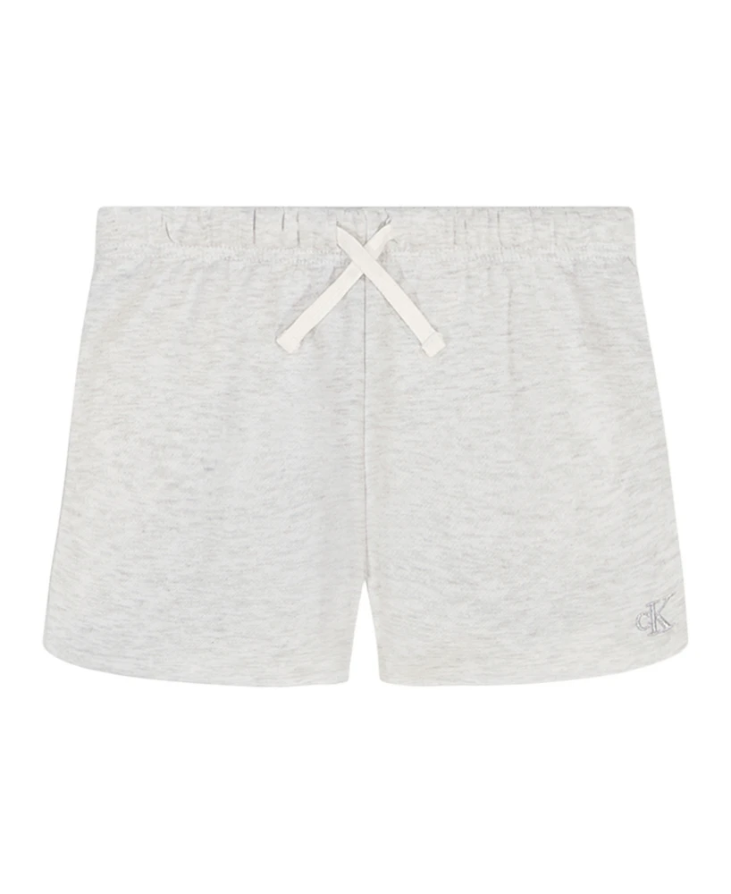 Calvin Klein Big Girls Fleece Raw Edge Shorts