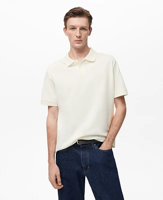 Mango Men's Message Cotton Polo Shirt