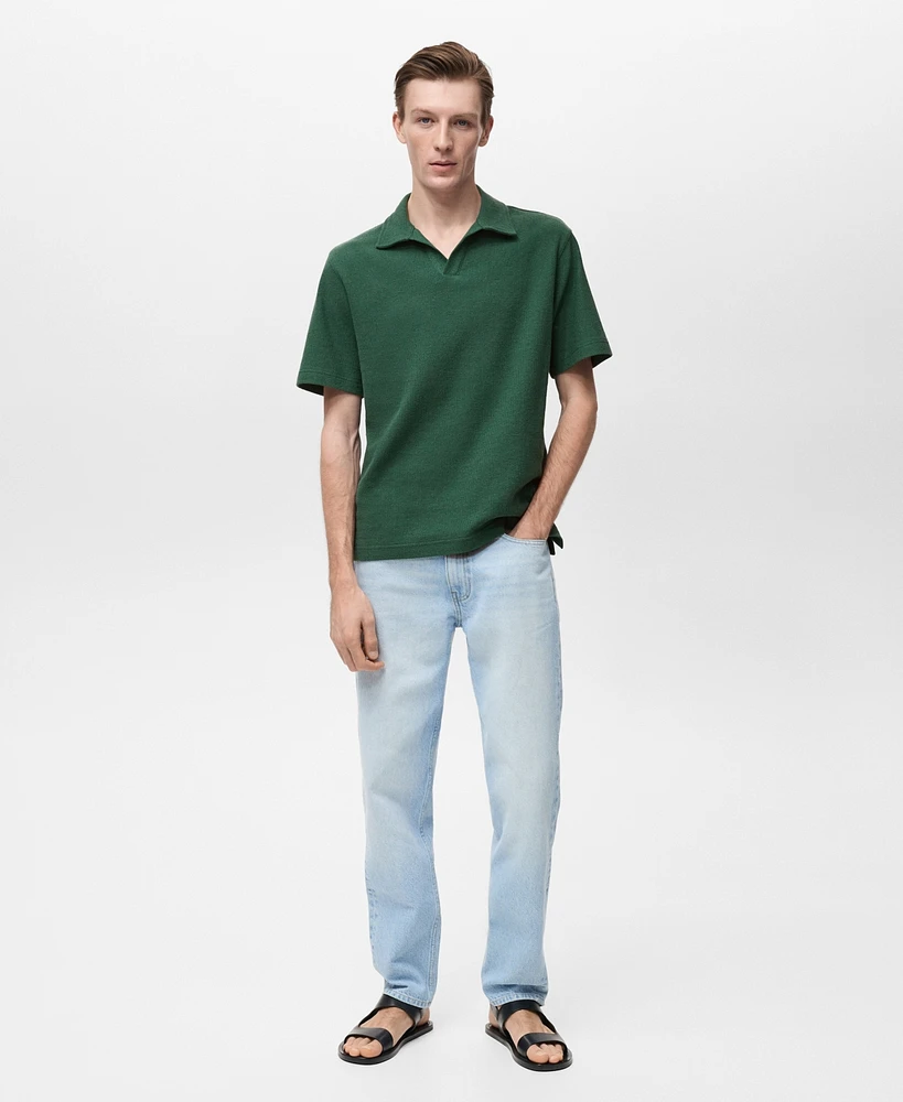 Mango Men's Cotton-Blend Polo Shirt