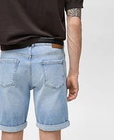 Mango Men's Slim-Fit Denim Bermuda Shorts