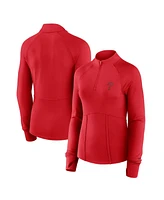 Fanatics Women's Red Philadelphia Phillies Elements Raglan Tri-Blend Quarter-Zip Top