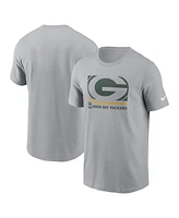 Nike Men's Gray Green Bay Packers Lockup Essential T-Shirt