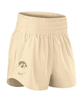 Nike Women's Beige Iowa Hawkeyes Performance One High-Rise Shorts