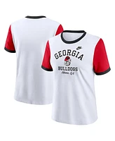 Nike Women's White Georgia Bulldogs Legacy Fundamental Expression Tri-Blend T-Shirt